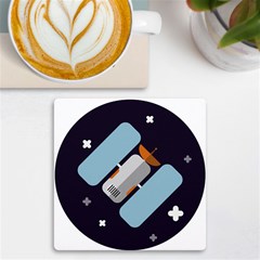 Satellite-machine-space-dark Uv Print Square Tile Coaster  by Cowasu