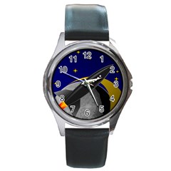 Science-fiction-sci-fi-sci-fi-logo Round Metal Watch by Sarkoni