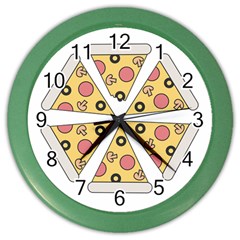 Pizza-slice-food-italian Color Wall Clock by Sarkoni