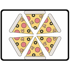 Pizza-slice-food-italian Two Sides Fleece Blanket (large) by Sarkoni