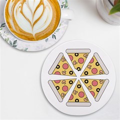 Pizza-slice-food-italian Uv Print Round Tile Coaster by Sarkoni