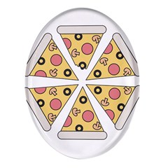 Pizza-slice-food-italian Oval Glass Fridge Magnet (4 Pack)