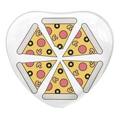 Pizza-slice-food-italian Heart Glass Fridge Magnet (4 Pack) by Sarkoni