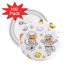 Astronaut-dog-cat-clip-art-kitten 2 25  Buttons (100 Pack)  by Sarkoni