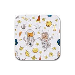 Astronaut-dog-cat-clip-art-kitten Rubber Coaster (square) by Sarkoni