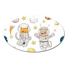 Astronaut-dog-cat-clip-art-kitten Oval Magnet by Sarkoni