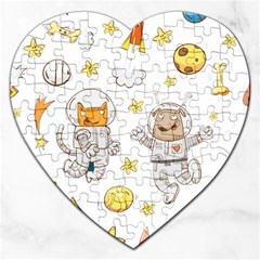 Astronaut-dog-cat-clip-art-kitten Jigsaw Puzzle (heart) by Sarkoni