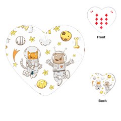 Astronaut-dog-cat-clip-art-kitten Playing Cards Single Design (heart) by Sarkoni