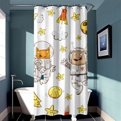 Astronaut-dog-cat-clip-art-kitten Shower Curtain 36  X 72  (stall)  by Sarkoni