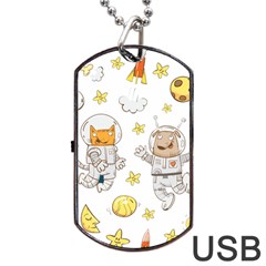 Astronaut-dog-cat-clip-art-kitten Dog Tag Usb Flash (two Sides) by Sarkoni