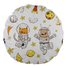 Astronaut-dog-cat-clip-art-kitten Large 18  Premium Round Cushions