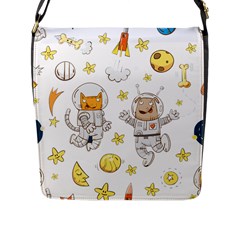 Astronaut-dog-cat-clip-art-kitten Flap Closure Messenger Bag (l) by Sarkoni