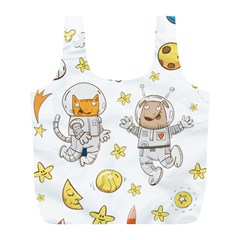 Astronaut-dog-cat-clip-art-kitten Full Print Recycle Bag (l) by Sarkoni