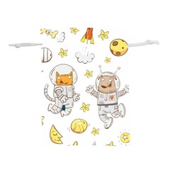 Astronaut-dog-cat-clip-art-kitten Lightweight Drawstring Pouch (m) by Sarkoni