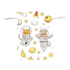 Astronaut-dog-cat-clip-art-kitten Lightweight Drawstring Pouch (l) by Sarkoni