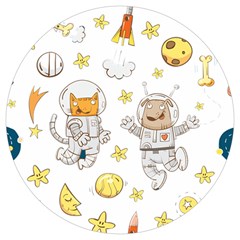 Astronaut-dog-cat-clip-art-kitten Round Trivet by Sarkoni