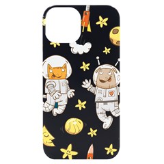 Astronaut-dog-cat-clip-art-kitten Iphone 14 Black Uv Print Case by Sarkoni