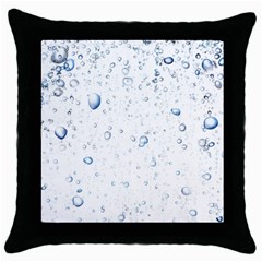 Blue Oxygen-bubbles-in-the-water Throw Pillow Case (black) by Sarkoni