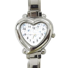 Blue Oxygen-bubbles-in-the-water Heart Italian Charm Watch by Sarkoni