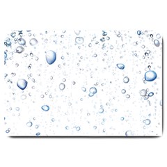 Blue Oxygen-bubbles-in-the-water Large Doormat by Sarkoni