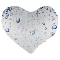 Blue Oxygen-bubbles-in-the-water Large 19  Premium Heart Shape Cushions by Sarkoni