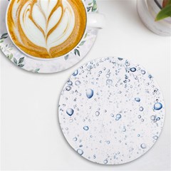 Blue Oxygen-bubbles-in-the-water Uv Print Round Tile Coaster by Sarkoni