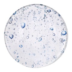 Blue Oxygen-bubbles-in-the-water Round Glass Fridge Magnet (4 Pack)