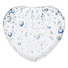 Blue Oxygen-bubbles-in-the-water Heart Glass Fridge Magnet (4 Pack)