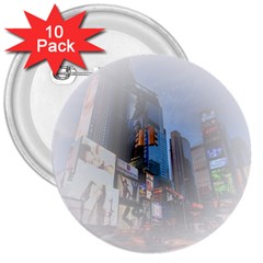 New York City 3  Buttons (10 Pack) 