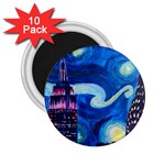 Starry Night In New York Van Gogh Manhattan Chrysler Building And Empire State Building 2.25  Magnets (10 pack)  Front