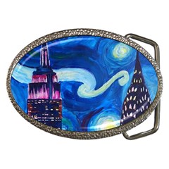 Starry Night In New York Van Gogh Manhattan Chrysler Building And Empire State Building Belt Buckles