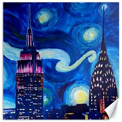 Starry Night In New York Van Gogh Manhattan Chrysler Building And Empire State Building Canvas 12  X 12  by Sarkoni