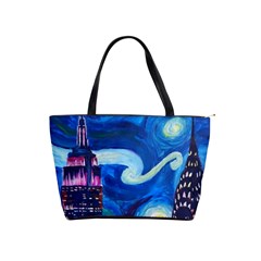 Starry Night In New York Van Gogh Manhattan Chrysler Building And Empire State Building Classic Shoulder Handbag by Sarkoni