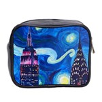 Starry Night In New York Van Gogh Manhattan Chrysler Building And Empire State Building Mini Toiletries Bag (Two Sides) Back