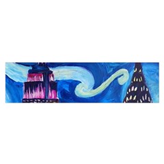 Starry Night In New York Van Gogh Manhattan Chrysler Building And Empire State Building Oblong Satin Scarf (16  X 60 )