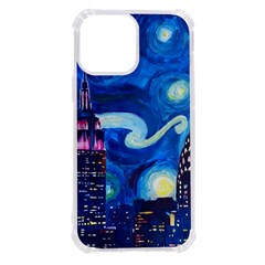 Starry Night In New York Van Gogh Manhattan Chrysler Building And Empire State Building Iphone 13 Pro Max Tpu Uv Print Case by Sarkoni