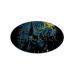 Castle Starry Night Van Gogh Parody Sticker Oval (10 Pack) by Sarkoni