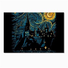 Castle Starry Night Van Gogh Parody Postcard 4 x 6  (pkg Of 10) by Sarkoni