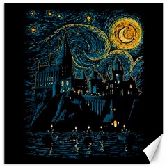 Castle Starry Night Van Gogh Parody Canvas 12  X 12 