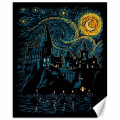 Castle Starry Night Van Gogh Parody Canvas 16  X 20  by Sarkoni