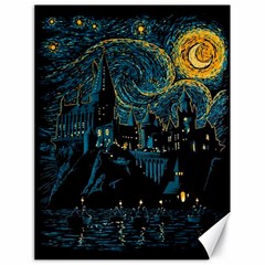 Castle Starry Night Van Gogh Parody Canvas 18  X 24  by Sarkoni