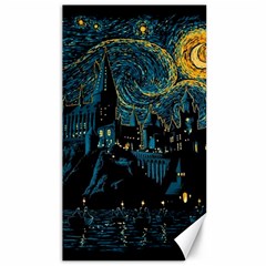 Castle Starry Night Van Gogh Parody Canvas 40  X 72  by Sarkoni