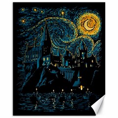 Castle Starry Night Van Gogh Parody Canvas 11  X 14  by Sarkoni