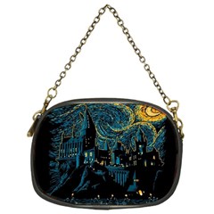 Castle Starry Night Van Gogh Parody Chain Purse (one Side) by Sarkoni