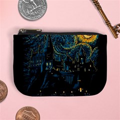 Castle Starry Night Van Gogh Parody Mini Coin Purse by Sarkoni