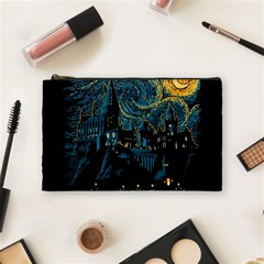 Castle Starry Night Van Gogh Parody Cosmetic Bag (medium) by Sarkoni