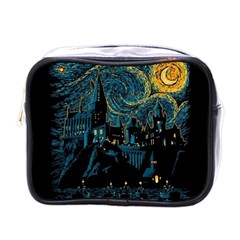 Castle Starry Night Van Gogh Parody Mini Toiletries Bag (one Side) by Sarkoni