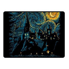 Castle Starry Night Van Gogh Parody Fleece Blanket (small) by Sarkoni