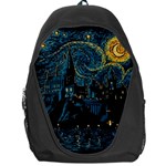 Castle Starry Night Van Gogh Parody Backpack Bag Front