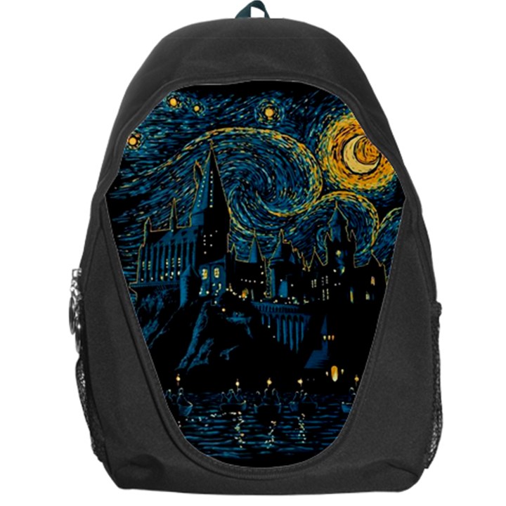 Castle Starry Night Van Gogh Parody Backpack Bag